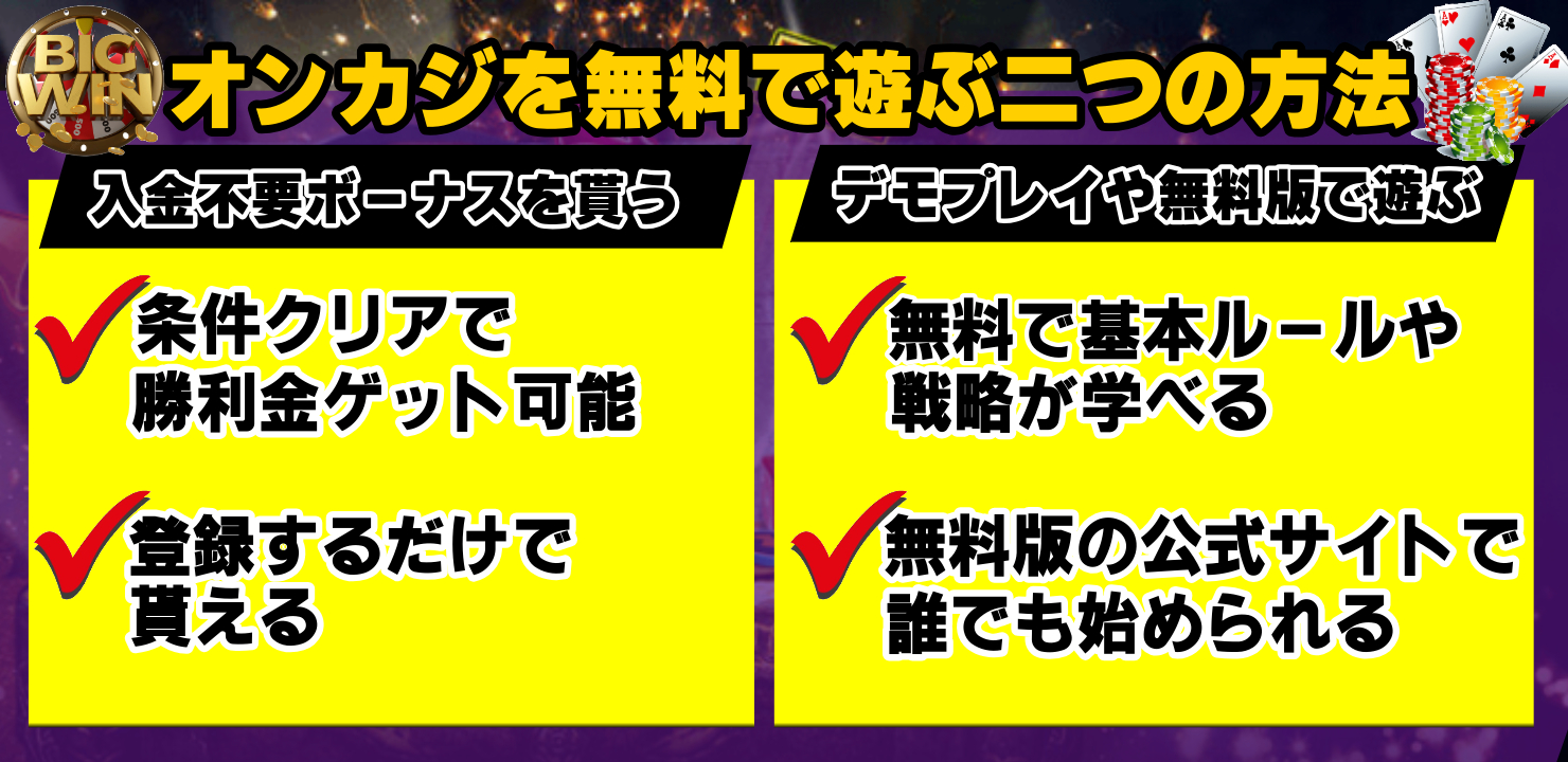 オンカジを無料で遊ぶ方法